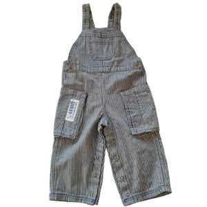 NWT Vintage Kids Denim Railroad Conductor Hickory Striped Dungaree Overalls
